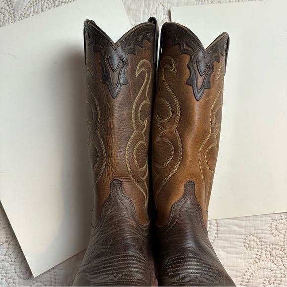 Dan Post brown classic cowboy boots sz 7 - Picture 7 of 10